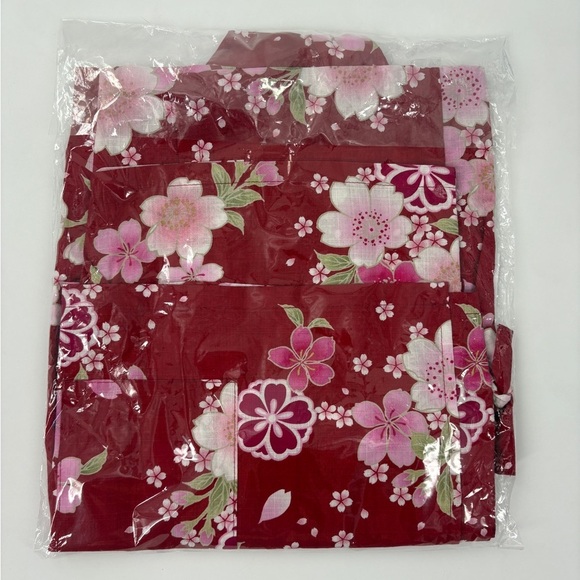 Japanese Kid's Jinbei Kimono Summer Tops and Bottoms Set Red 105cm-115cm 4-5T - Picture 3 of 3